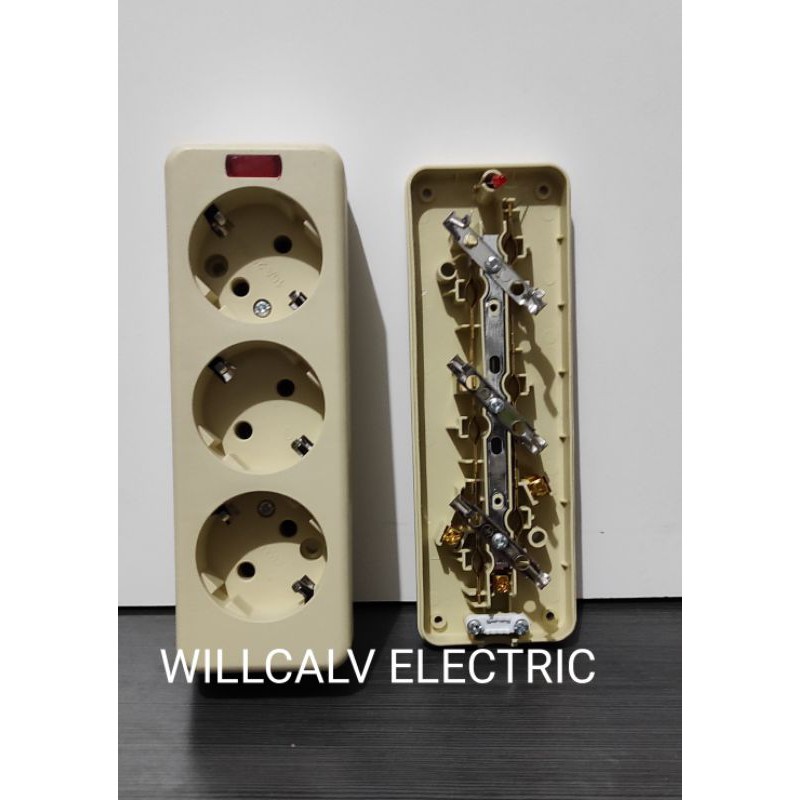 STOP KONTAK AMASC0 3 LUBANG KUNINGAN / STOP KONTAK ARDE 3 LUBANG AMASCO TERMINAL KUNINGAN