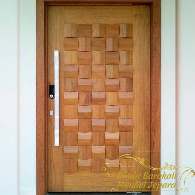 PINTU KUSEN RUMAH JATI ASLI, MOTIF ANYAMAN ELEGAND MEWAH BERKUALITAS