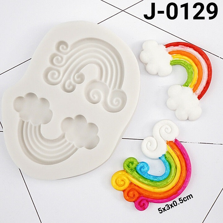 J-0129 Cetakan Silikon coklat fondant pudding jelly rainbow pelangi