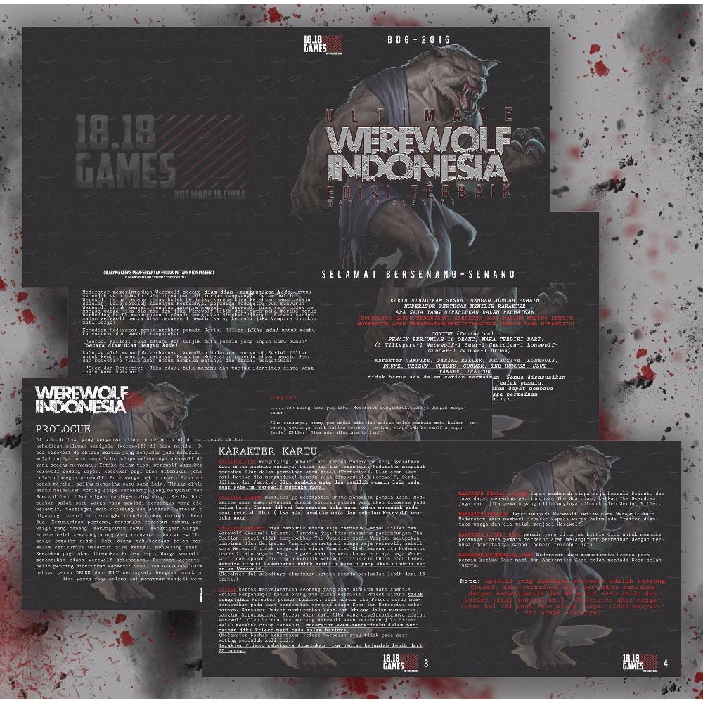 WEREWOLF CARD GAME 35 Players Bahasa Indonesia