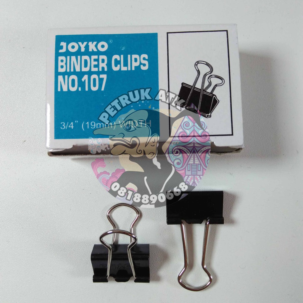 

[PAK KECIL] BINDER CLIP / KLIP PENJEPIT KERTAS JOYKO NO. 107 (12 PCS)*