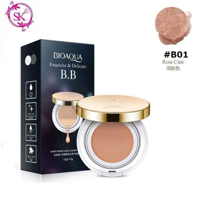 SALE 01 NATURAL - Bioaqua BB Cushion Exquisite & Delicate Plus REFILL ORI TERMURAH