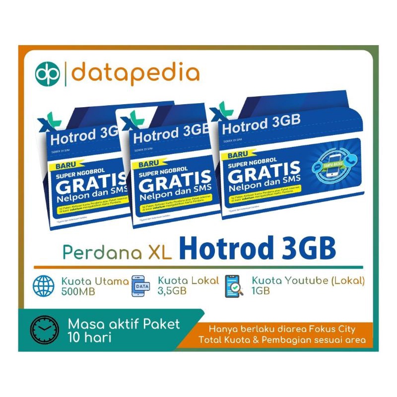 Perdana XL Hotrod 3GB 10hari