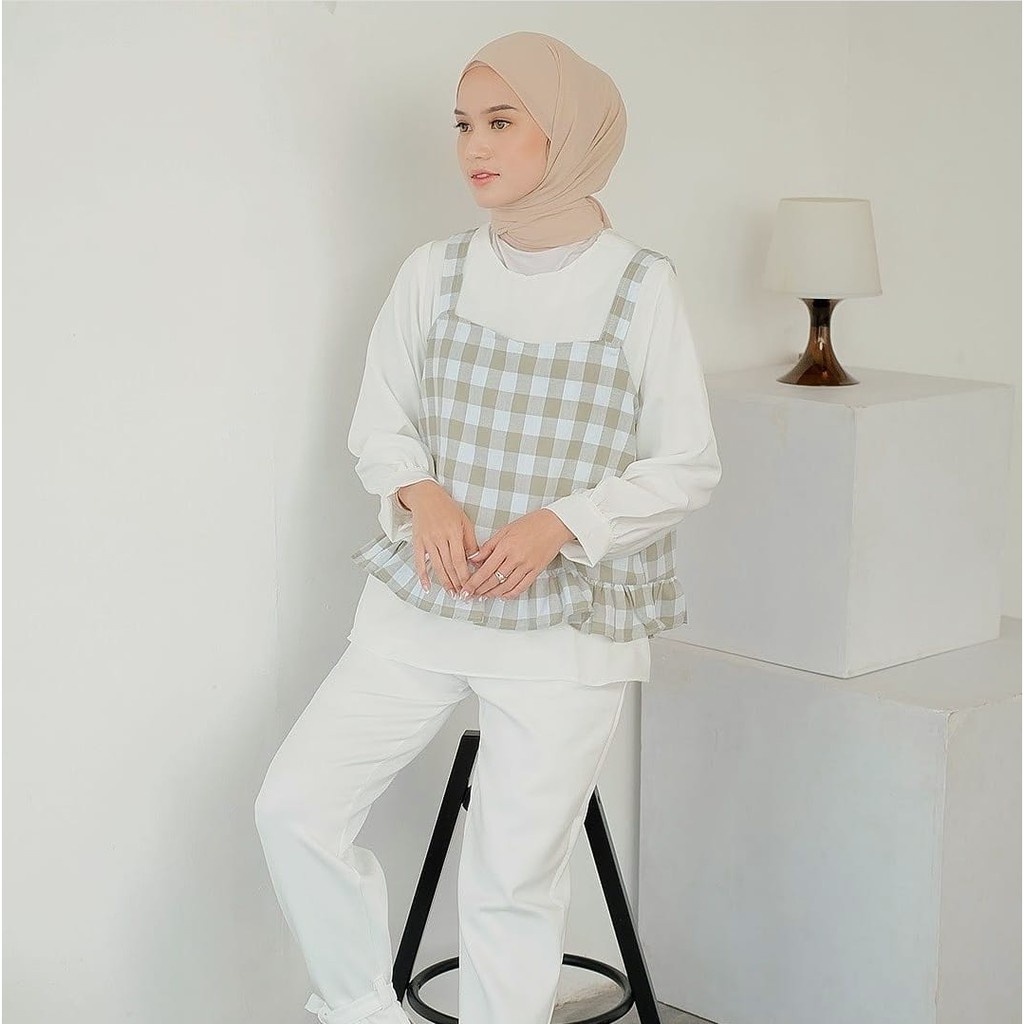 BEFAST - ZEC Rompi ZUEY / Kinu Gingham Vest (Luaran Only) / Rompi Wanita Hits / Rompi OOTD Wanita Kekinain 2021 / Rompi Motif Kotak-Kotak