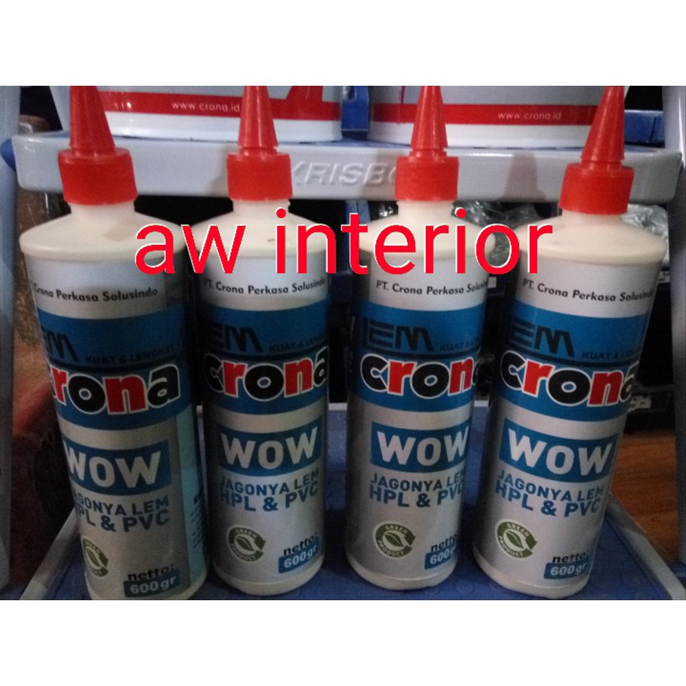 

lem crona WOW botol 600gram lem kayu lem hpl Limited