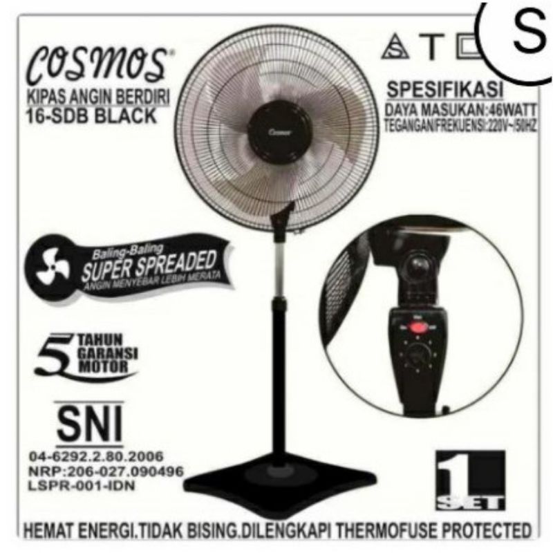 

Navi_Lezatoz Cosmos Kipas Angin Berdiri Stand Fan 16 Sdb