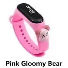 TOMSTORE.ID JT027 Jam Tangan anak Elektronik Led Waterproof Motif Untuk Anak Karakter Import Cod-PINK GLOOMY BEAR