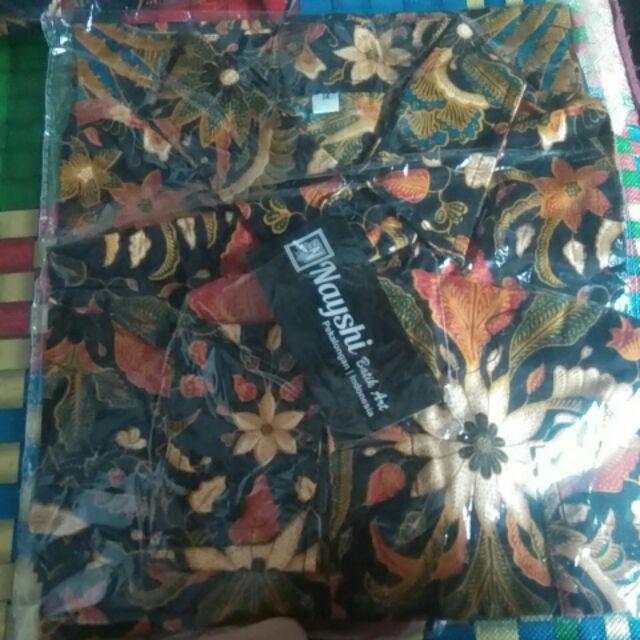 Nayla Batik Hrb026 Grosir Kemeja Batik Original Pria Modern Sogan Sayap Merak Diskon Murah Terviral