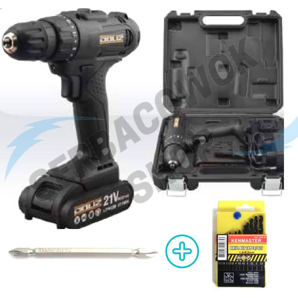 Promo Doliz Mesin Cordless Impact Drill BD 618 10 Mm 1.5 AH 21 Volt Plus Bonus Termurah Berkualitas