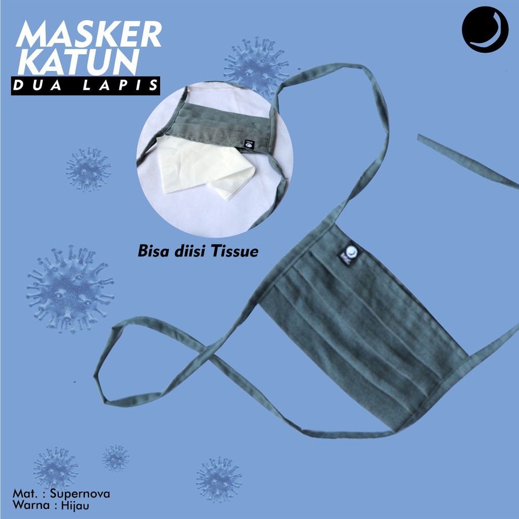Masker Katun Warna Hijau