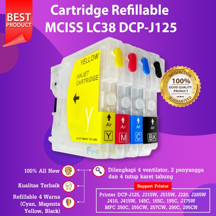 Cartridge Tinta MCISS LC38 LC39 LC67 Refill J125 J315 J415 J515 J265