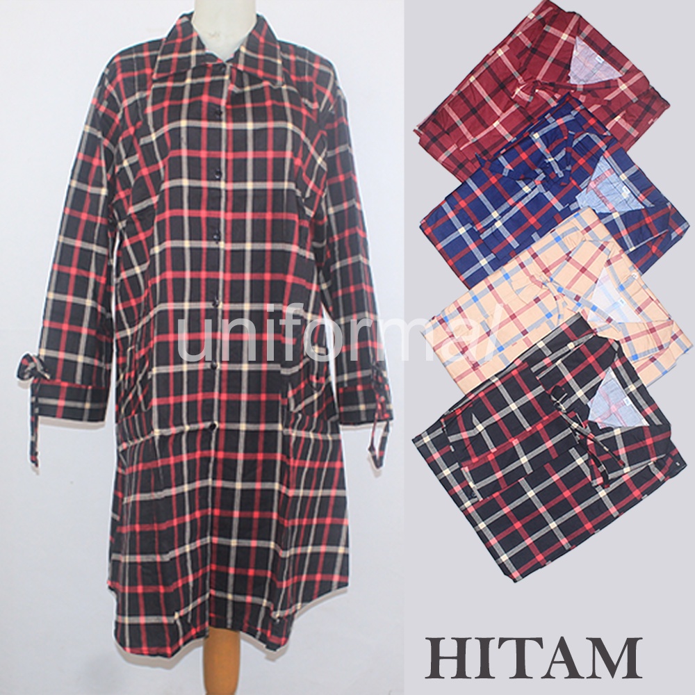 BLOUSE / TUNIK / KEMEJA WANITA / MOTIF KOTAK LENGAN 7/8 STANDAR DAN JUMBO / LONG TUNIC / MODEL TERBARU / BBERRY / TALI LENGAN / KEKINIAN / MURAH TERMURAH / Kemeja Panjang Wanita Casual / Hem kancing flow Rose / Tunik kyoko BBR kotak Square Bordir