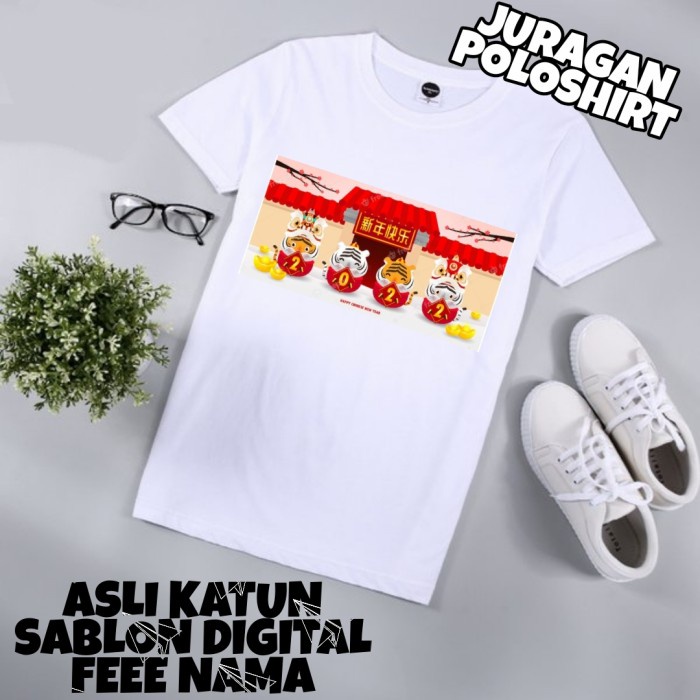 KAOS IMLEK 2022 TIGER-KAOS IMLEK FAMILY-KAOS UNISEX PRIA/WANITA-JRG57 - imlek terbaru 2022