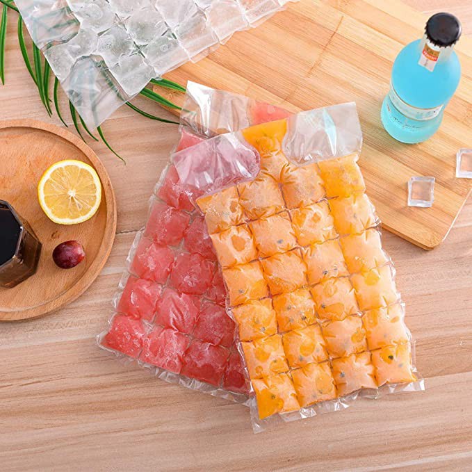 Kantong Plastik Cetakan Es Batu Sekali Pakai Isi 10pcs Ice Bag 24 Cube Beku Food Grade Kaldu Anak