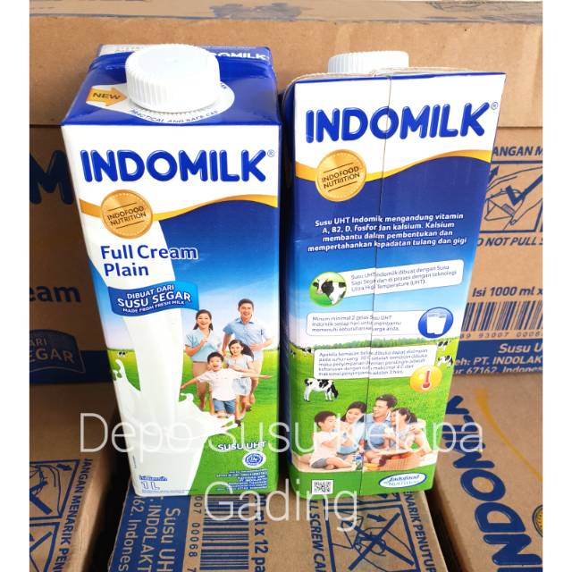 indomilk Susu UHT 950ml Full Cream Plain | Indo Milk