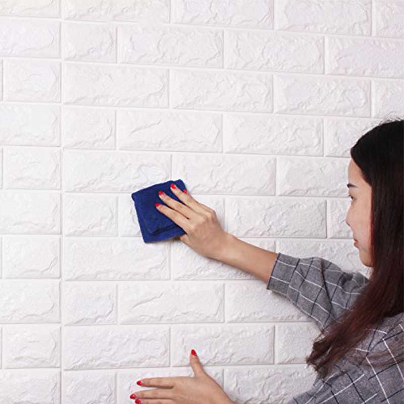 (BISA COD) RVOSTR Sticker Wallpaper Dinding 3D Embosed Model Bata 77x70cm - WP072