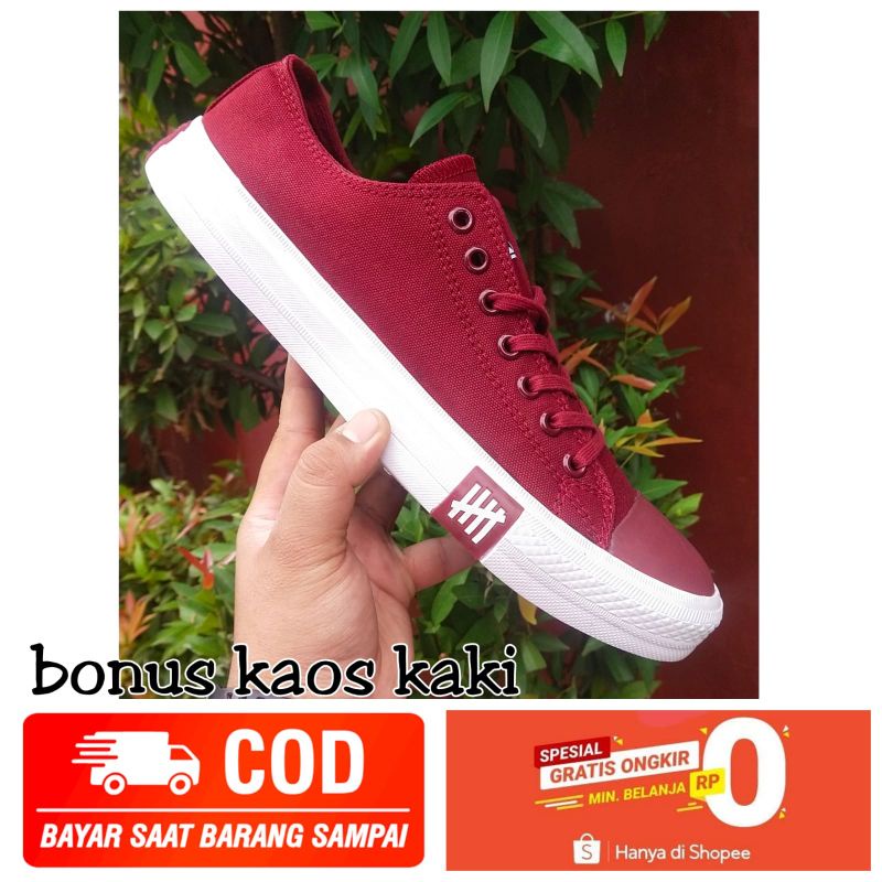 SEPATU PRIA SNEAKERS UKURAN JUMBO BIG SIZE 45 46 CONVERSE PETIR MARON UKURAN BESAR