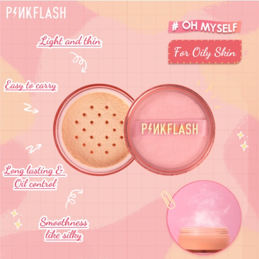 PINKFLASH #OhMySelf Matte Loose Setting Powder - Bedak Tabur Tahan Air &amp; Lama