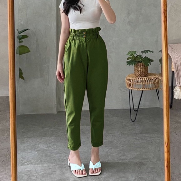 Yuta Pants - CELANA LINEN HIGWAIST BAHAN RAMI LINEN 2235 - LINEN PANT | CELANA KANTOR WANITA