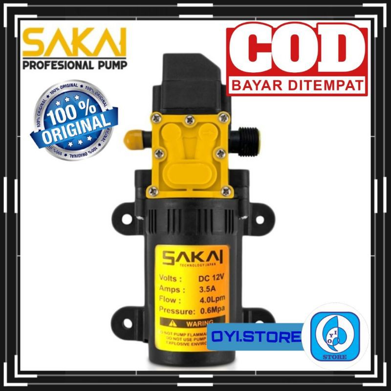 POMPA AIR SAKAI DC 12V DINAMO PUMP SPRAYER SAKAI DRAT KLEM CUCI MOBIL MOTOR CUCI AC PENDORONG SHOWER