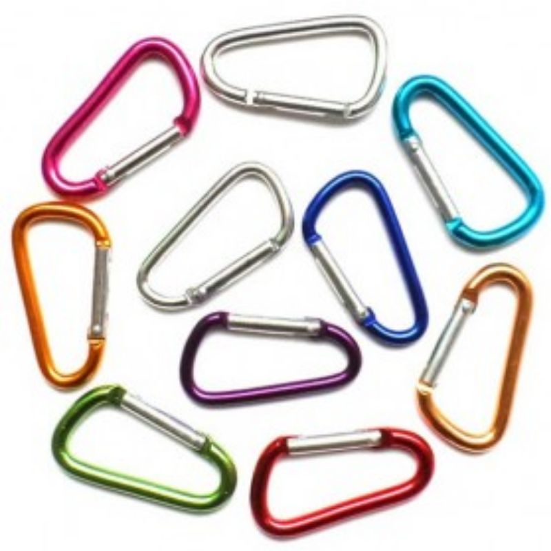 Carabiner Mini Gantungan Kunci Aluminium Alloy 5 D shape / gantungan kunci carabiner / carabinar murah