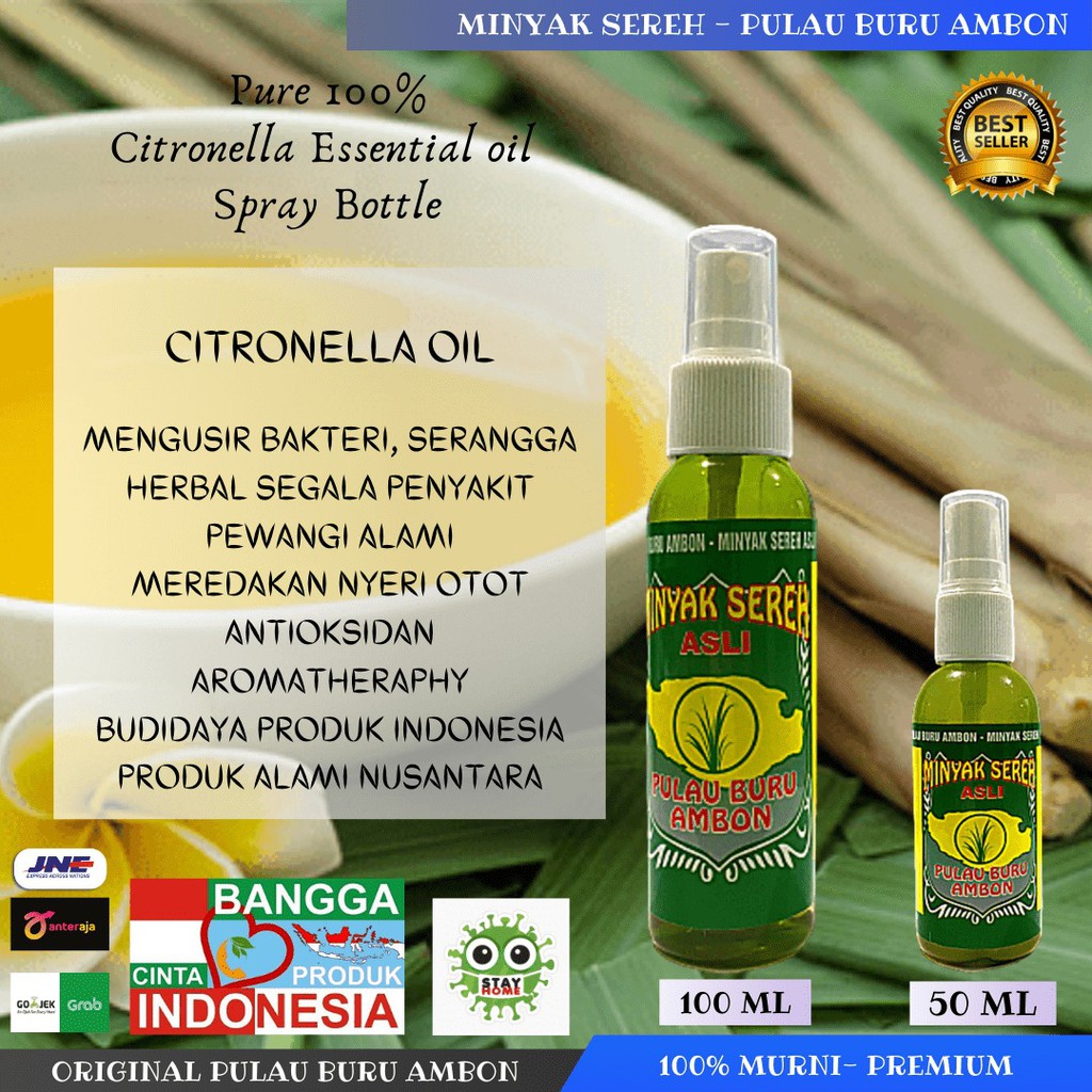 Minyak Sereh Asli Pulau Buru Ambon / Murni 100% Original / Botol Spray