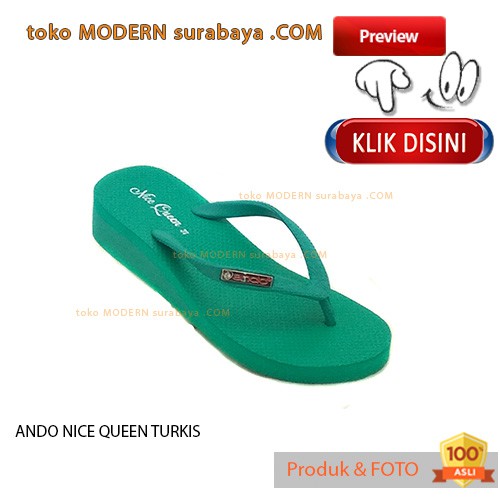 ANDO NICE QUEEN TURKIS sandal jepit wanita flip flop casual