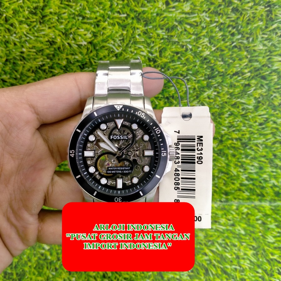 Big Sale  Jam Tangan Terbaru Me3190 / me 3190 Fb-01Matic All stainlisstell Black Dial Jam Tangan Ker