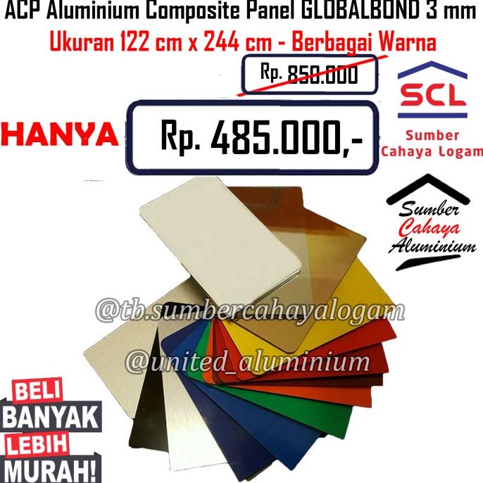 Produk Terbaik] ACP Aluminium Composite Panel GLOBALBOND 3 mm Interior Palembang Pintu