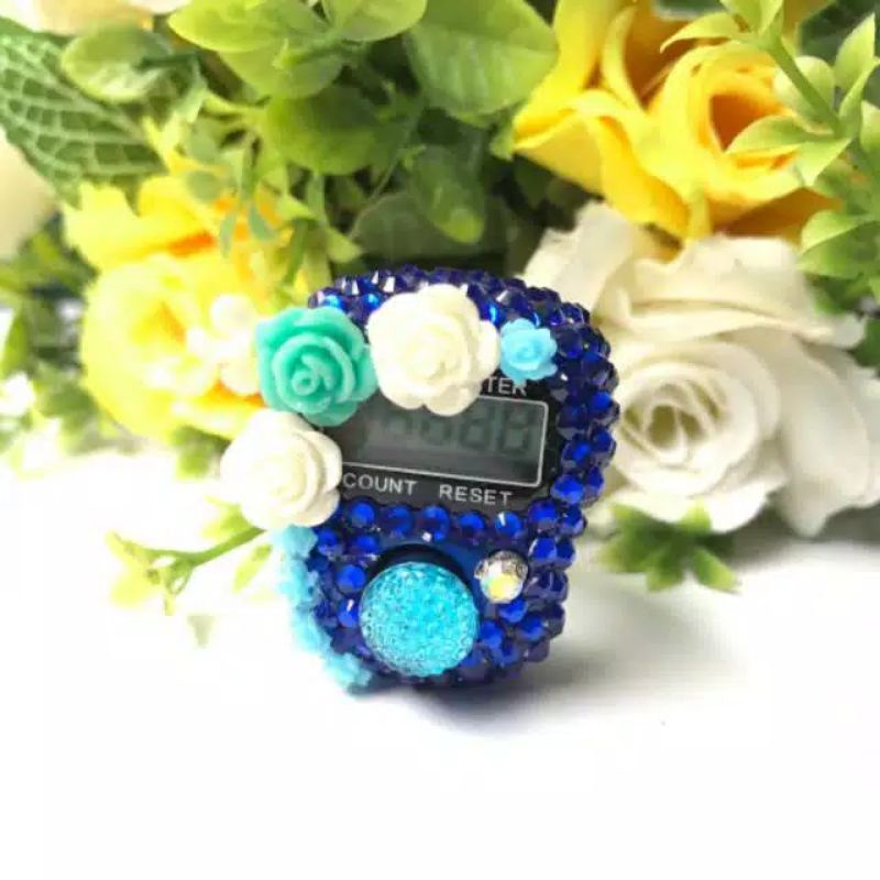 8 rose tasbih digital blink diy digital POLOS SWAROVSKI Non LED swarovski Alat Hitung Dzikir Souvenir