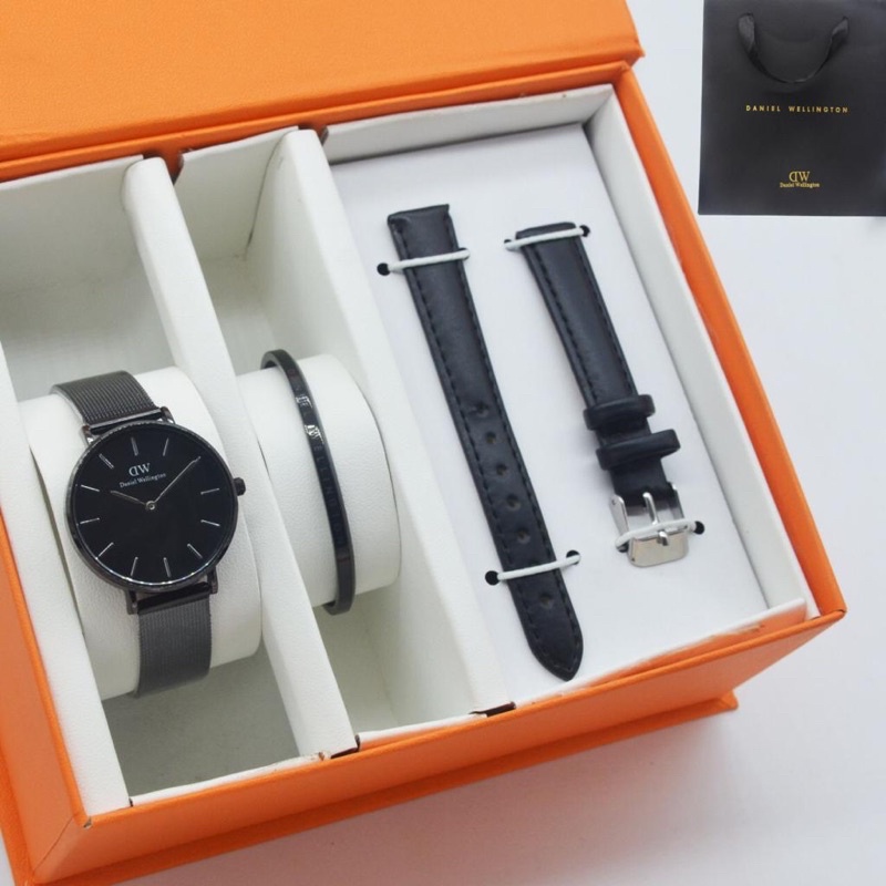 COD✅ JAM TANGAN WANITA SET DWe JAM TANGAN GIFTSET JAM TANGAN WD CEWEK JAM TANGAN CEWEK SET