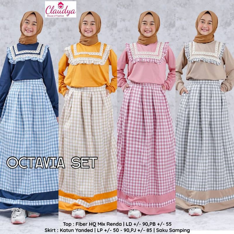 Setelan Anak/ Dress Anak/ Gamis Tanggung/ Octavia Set