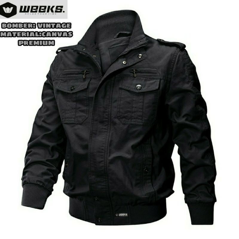 Jaket canvas pria/jaket elegan pria/jaket bomber premium/jaket pria tebal/COD BAYAR DI TEMPAT