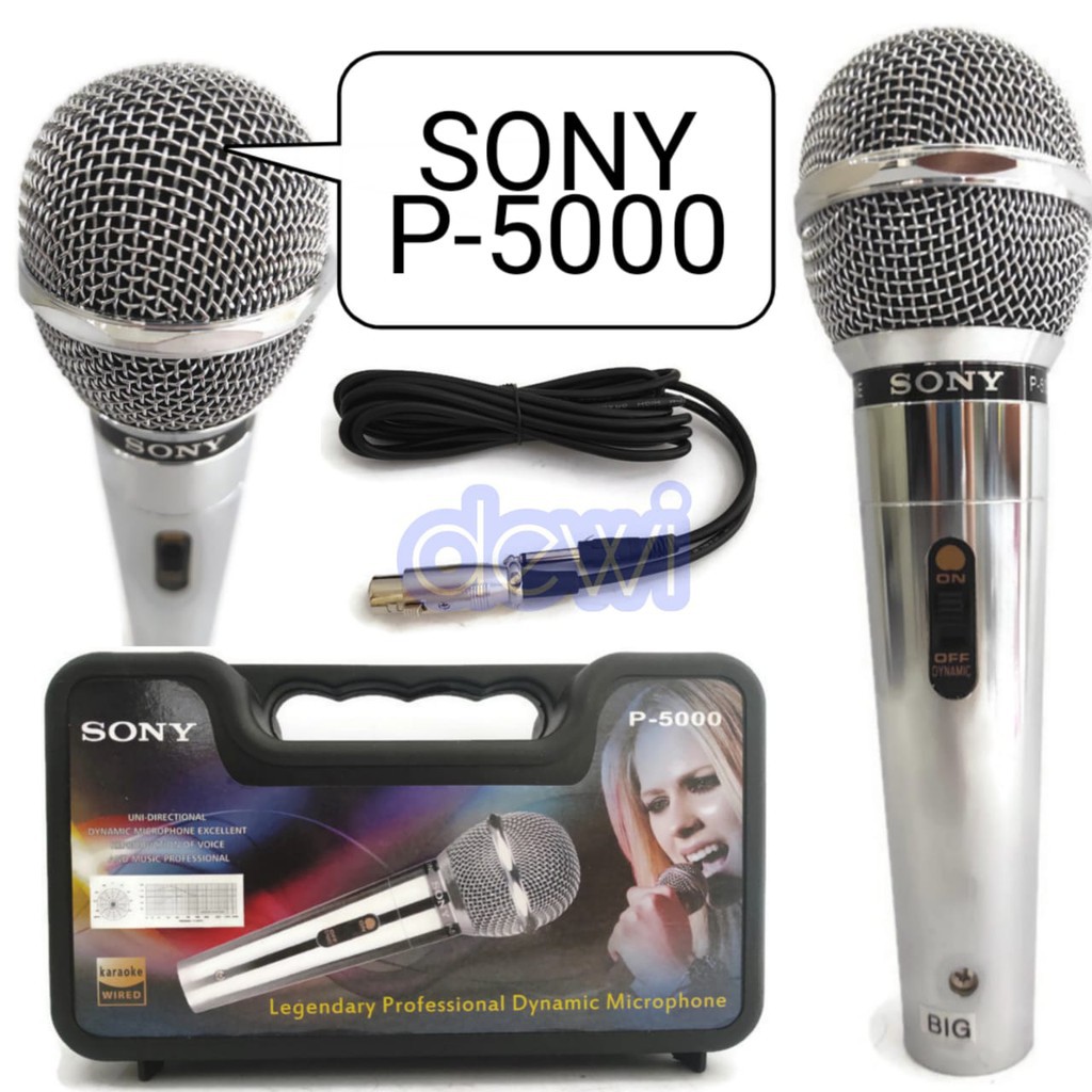 Microphone Sony P5000 koper mic kabel kualitas Premium suara mantap