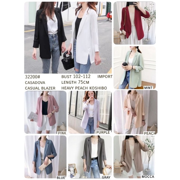 MDLV ~ 32200 CASADOVA CASUAL BLAZER KOREA BLAZER PREMIUM BLAZER WANAITA BLAZER TRENDY FASHION IMPORT