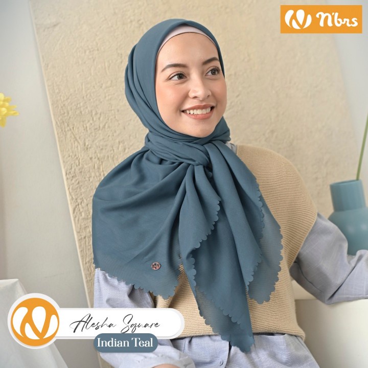 Nibras Hijab Alesha Square Bahan Voal Ultrafine Jilbab Segi Empat Hijab Wanita Muslimah