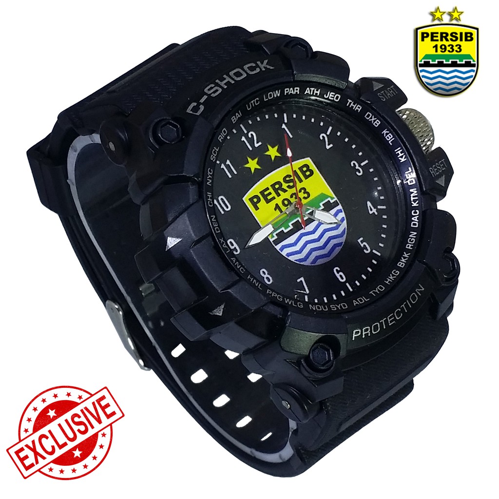 (3 Pilihan Logo Persib) Jam Persib Outdoor Full Black