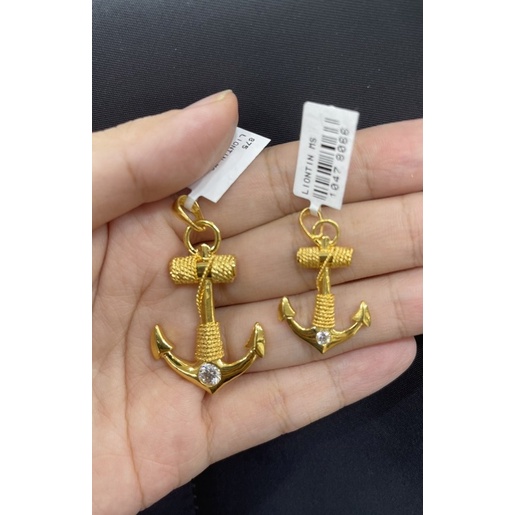 liontin jangkar model terbaru emas asli kadar 875 liontin pria wanita