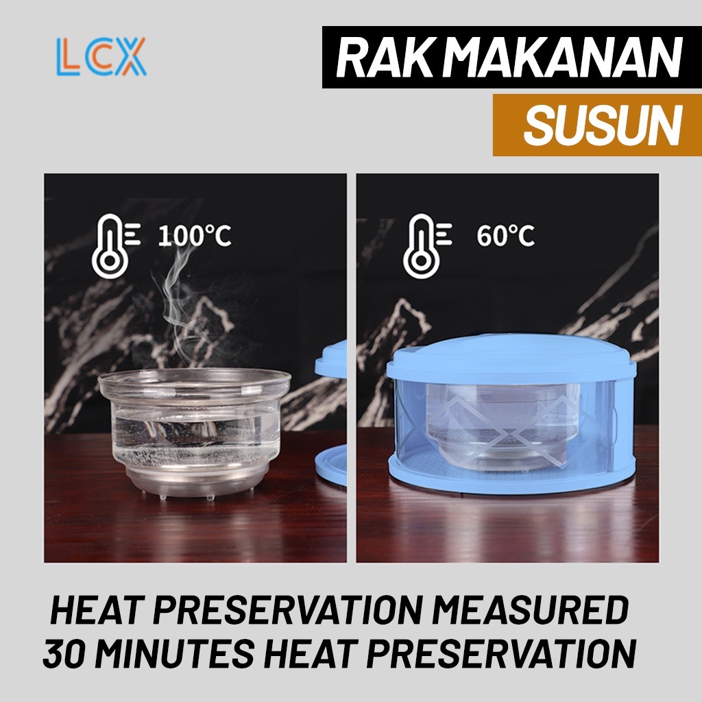 LCX Penutup Makanan Hangat Anti Debu Tudung Saji Susun Bertingkat Food Cover Tutup Sayur