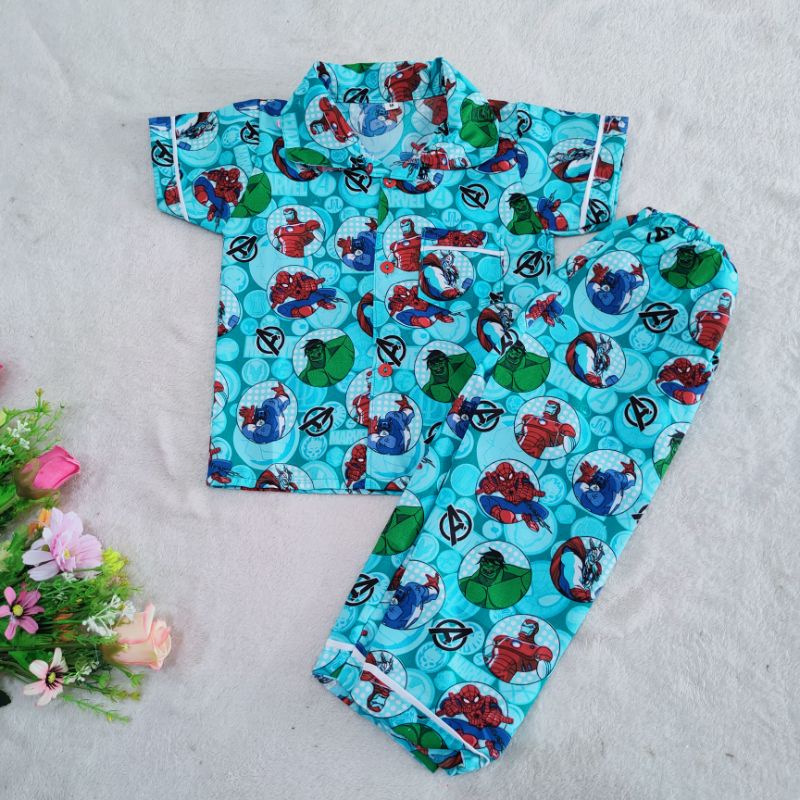 Piyama Anak 4 5 6 7 8 9 10 Tahun cewek cowok baju tidur motif Animasi Part 02