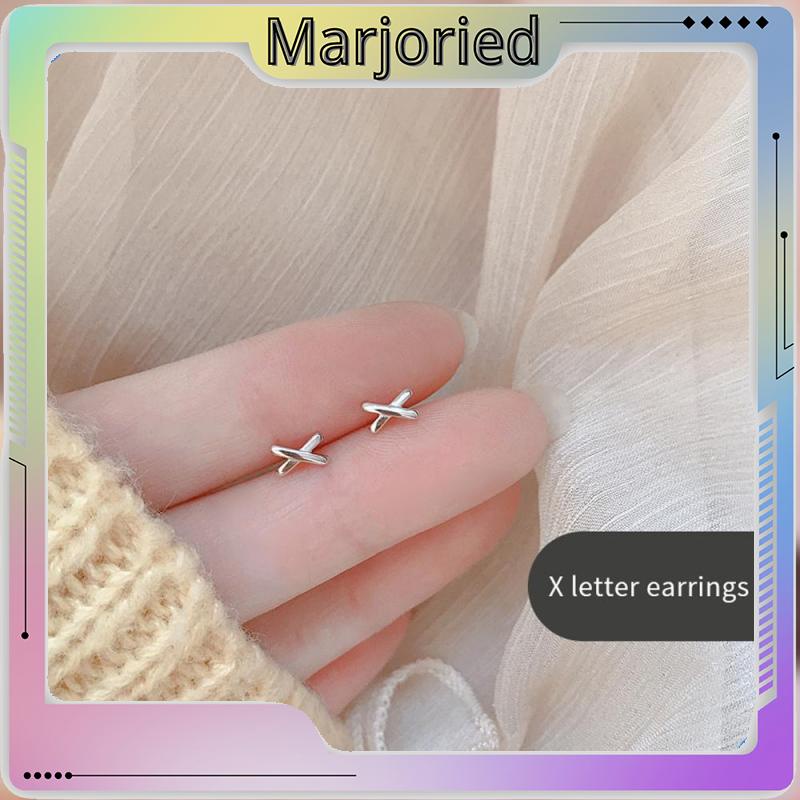 18K Emas anting korea Anting Tusuk untuk Wanita Aksesoris Fashion-MJD