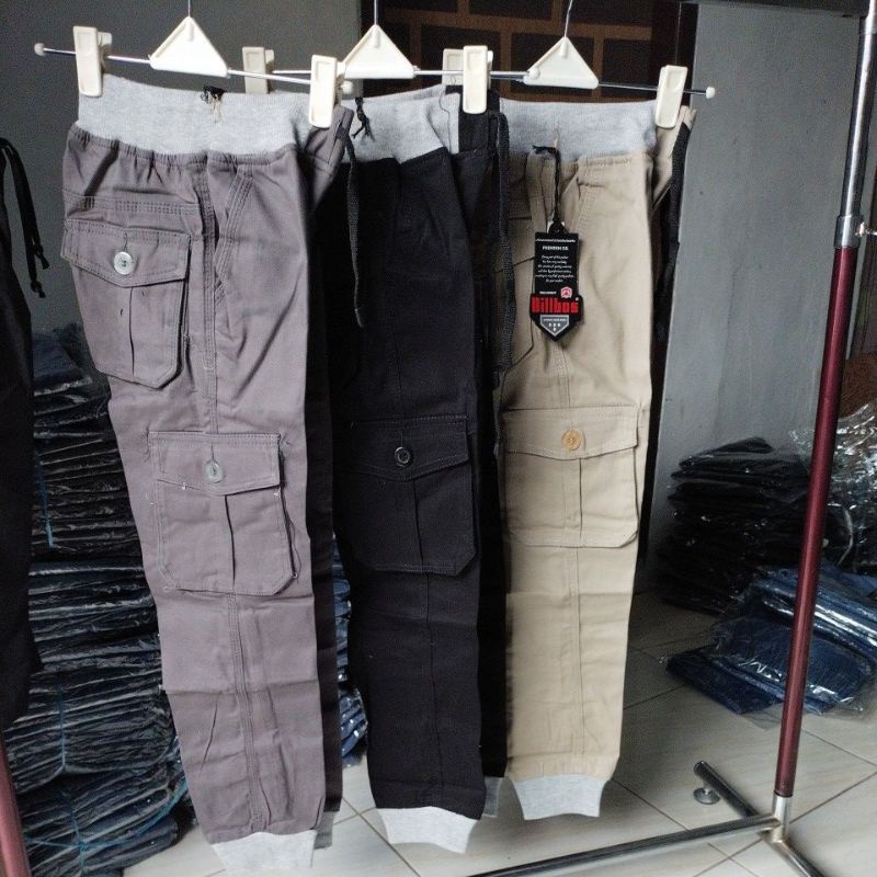 Celana Panjang Jogger Cargo Anak Laki Cowo /Tanggung 6-10 Tahun Pinggang Karet