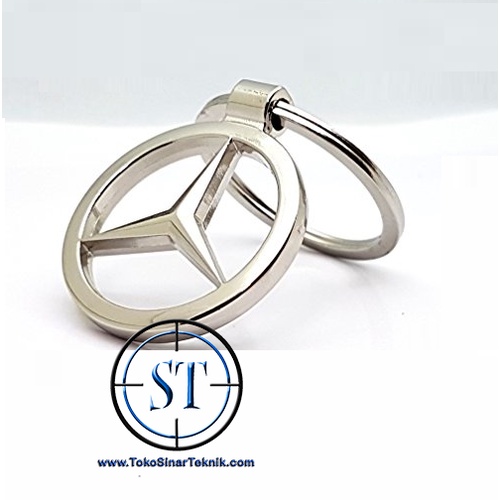 Keychain Mercedes Benz Car Chrome Gantungan Kunci Logo Mercedes-Benz Stainless Steels Unik Antik kinclong dan Mengkilap