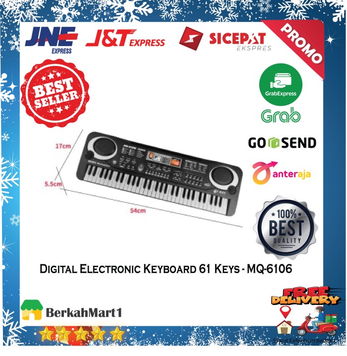 Mainan Piano Anak Digital Electronic Keyboard 61 Keys - MQ-6106 Murah