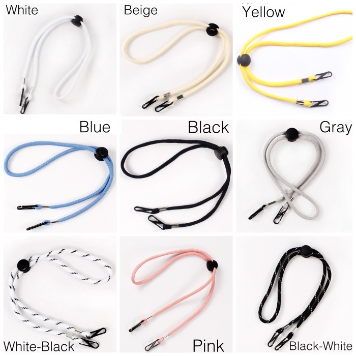 

ORGANIZER-DOCUMENT- TALI PENGAIT GANTUNGAN MASKER KALUNG LANYARD MASK STRAP STRING TEBAL - BLACK