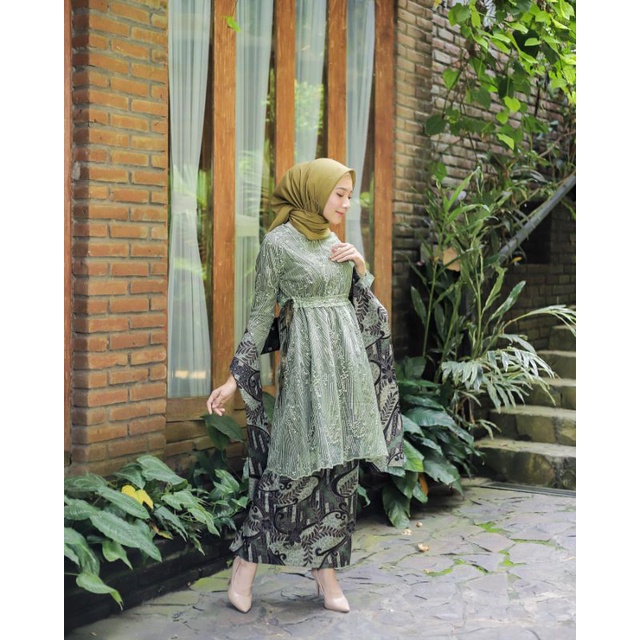 Kebaya batik couple meca grey GRATIS JILBAB kebaya tunangan kebaya lebaran modern kebaya wisuda