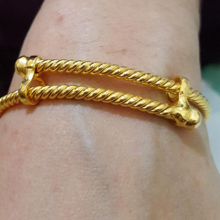 Lebih Puas Gelang Lilit Pintal Mini Lapis Emas 24k