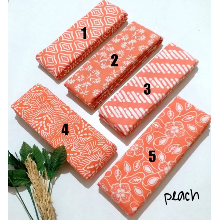 KAIN BATIK PASTEL PEACH / BATIK CAP WARNA PEACH PASTEL / KAIN BATIK CAP MURAH 2X1 METER