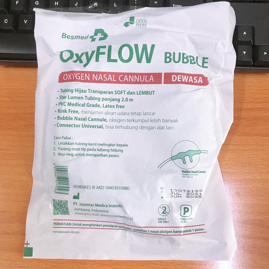 Selang Oxygen / Selang Oksigen Oxyflow Nasal Oxygen Cannula Dewasa