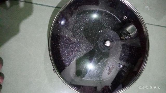 Marbel Frypan 24cm Soft-stone Coating Dgn Tutup Kaca Anti Lengket 2642